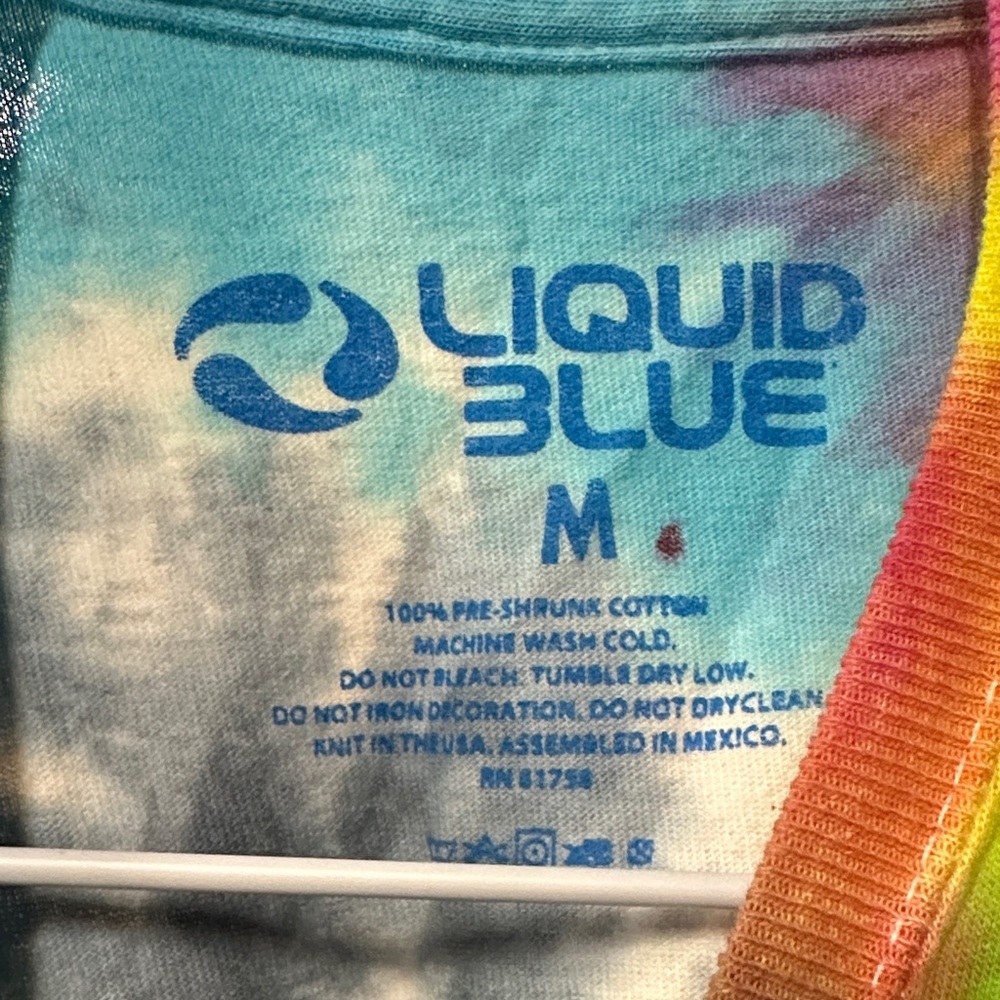 Liquid Blue Multicolor Tie-Dye Tee with Dancing Bears - Picture 2 of 2